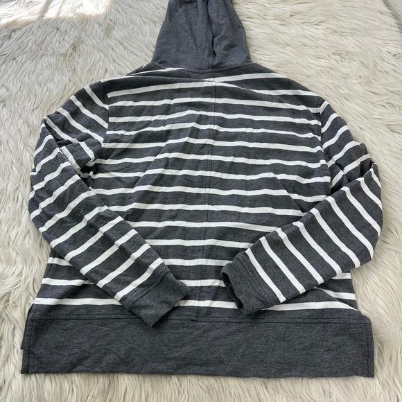 Cabi Women's Striped Lace Up Neckline Windward Hoodie - Picture 7 of 7